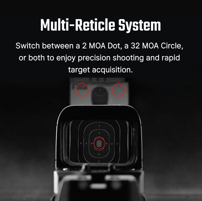 OSIGHT SE Enclosed Red Dot, 2 & 32 MOA Multi-Reticle or 6 MOA Dot