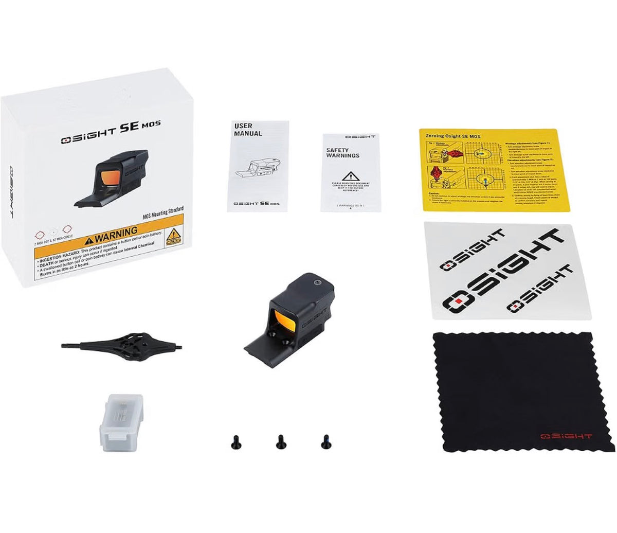 OSIGHT SE MOS Enclosed Red Dot Sight, 2 & 32 MOA Reticle