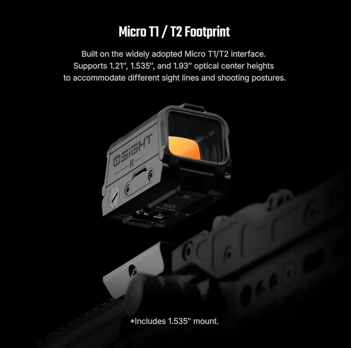 OSIGHT R Enclosed Red Dot Sight, 2&65 MOA Multi-Reticle, T1/T2 Footprint