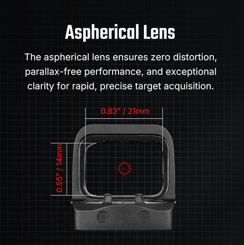 OSIGHT SE Enclosed Red Dot, 2 & 32 MOA Multi-Reticle or 6 MOA Dot