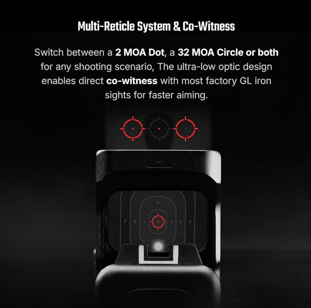 OSIGHT SE MOS Enclosed Red Dot Sight, 2 & 32 MOA Reticle